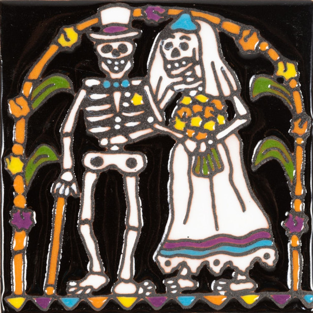 Boda - La Catrina - ceramiczna płytka Talavera