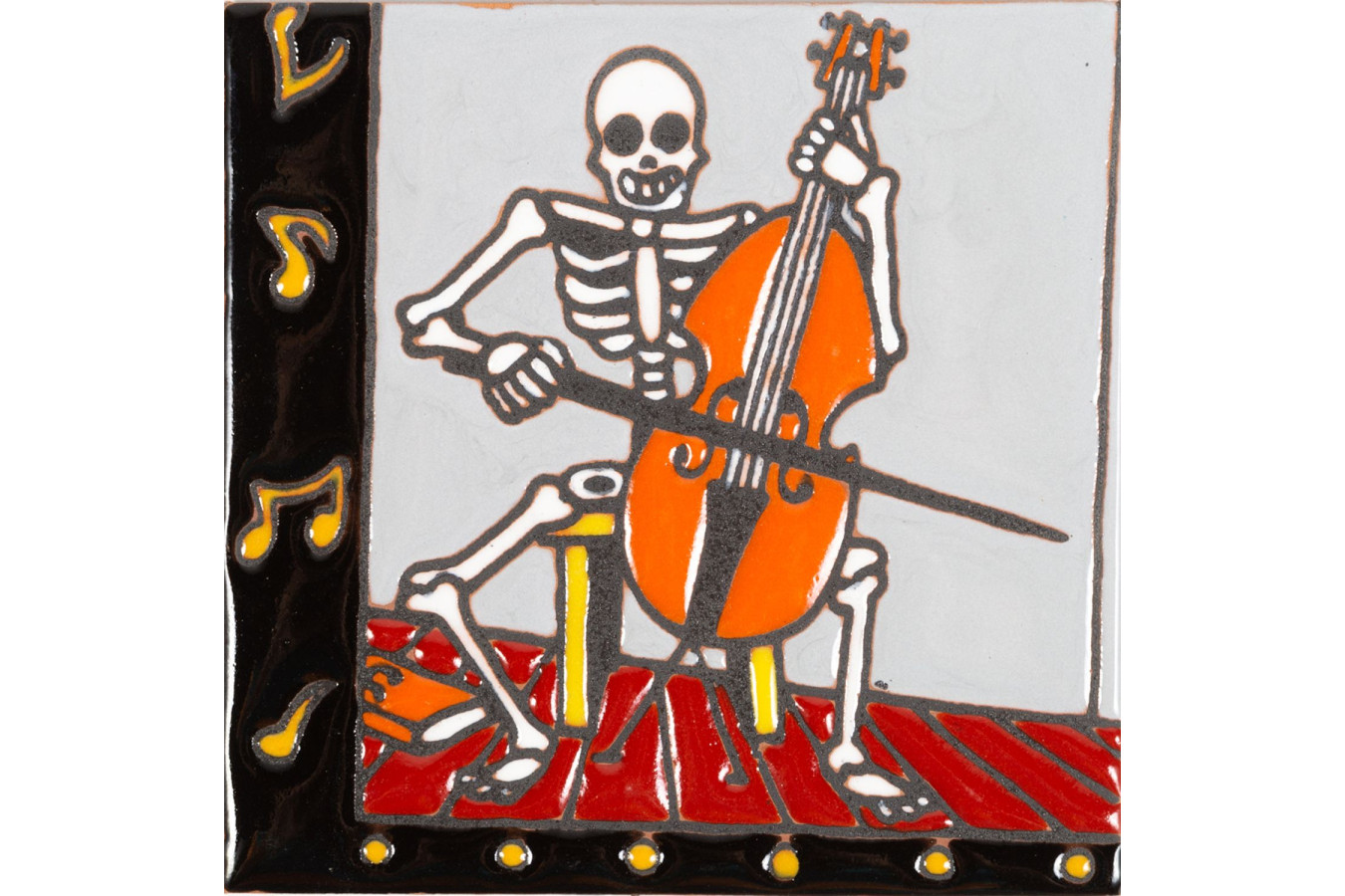 Músico - Seria Catrina -  ceramiczna płytka Talavera