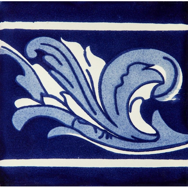 Asturia Cenefa -  kobaltowe płytki ceramiczne 15 x 15 - 22 sztuki