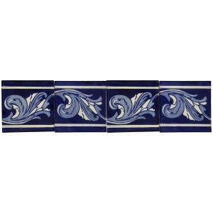 Asturia Cenefa -  kobaltowe płytki ceramiczne 15 x 15 - 22 sztuki