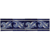 Asturia Cenefa -  kobaltowe płytki ceramiczne 15 x 15 - 22 sztuki