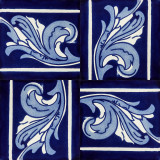 Asturia Cenefa -  kobaltowe płytki ceramiczne 15 x 15 - 22 sztuki