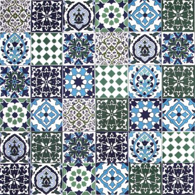 Marokańskie wzory ścienne, mozaika