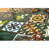 Verde  - kolorowy patchwork z płytek meksykańskich- 30 sztuk