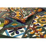 Verde  - kolorowy patchwork z płytek meksykańskich- 30 sztuk