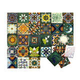 Verde  - kolorowy patchwork z płytek meksykańskich- 30 sztuk