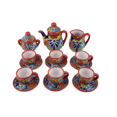 Juego - zestaw do herbaty - ceramika Talavera - 9 części