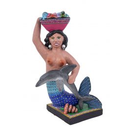 Sirena - Figurka syreny rękodzieło z Meksyku - wys. 35 cm