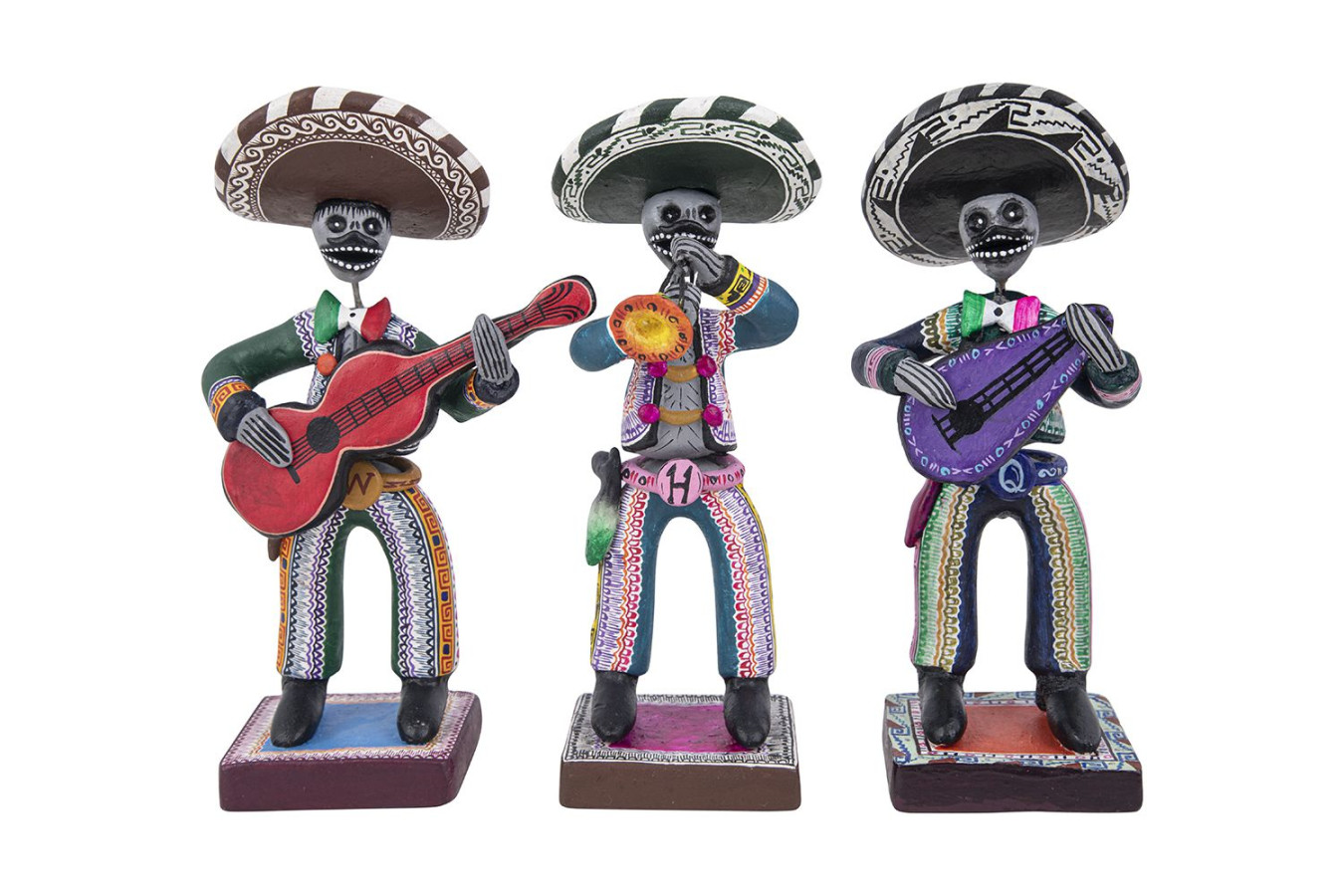 Mariachi - zestaw trzech muzyków - rękodzieło z Meksyku