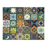 Verde  - kolorowy patchwork z płytek meksykańskich- 30 sztuk