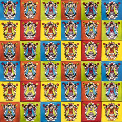 Virgenes - pop art płytki Talavera - 30 sztuk