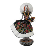 Catrina Tehuana - tradycyjna figura z Meksyku z motywem Talavera