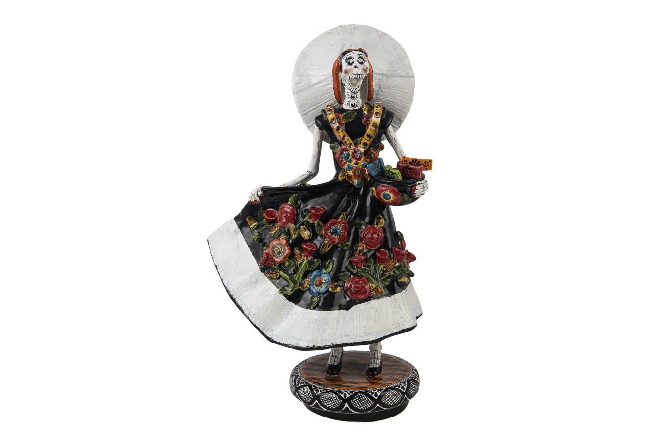 Catrina Tehuana - tradycyjna figura z Meksyku z motywem Talavera