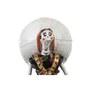 Catrina Tehuana - tradycyjna figura z Meksyku z motywem Talavera
