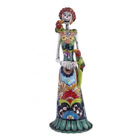 Frida Guacamayo - tradycyjna figura z Meksyku z motywem Talavera