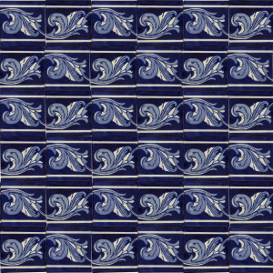 Asturia Cenefa -  kobaltowe płytki ceramiczne 15 x 15 - 22 sztuki
