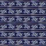 Asturia Cenefa -  kobaltowe płytki ceramiczne 15 x 15 - 22 sztuki