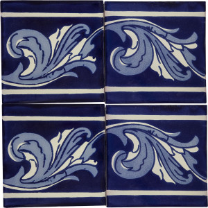 Asturia Cenefa -  kobaltowe płytki ceramiczne 15 x 15 - 22 sztuki