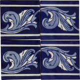 Asturia Cenefa -  kobaltowe płytki ceramiczne 15 x 15 - 22 sztuki