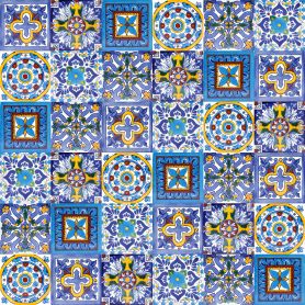 Armando - Patchwork płytek w kolorach żółty i niebieski
