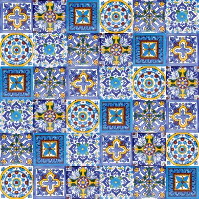 Armando - Zestaw 6 wzorów - 30 płytek - kolor żółto-niebieski