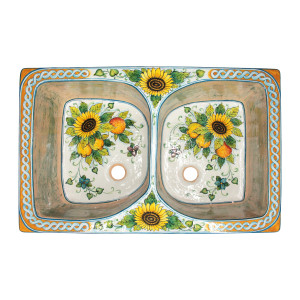Sara - ceramiczny zlew dwukomorowy