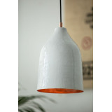 Trompeta blanca - lampa miedziana z białą patyną