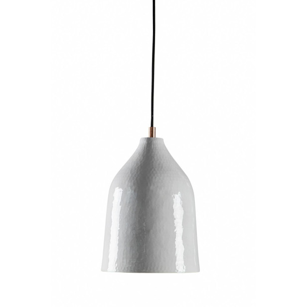 Trompeta blanca - lampa miedziana z białą patyną