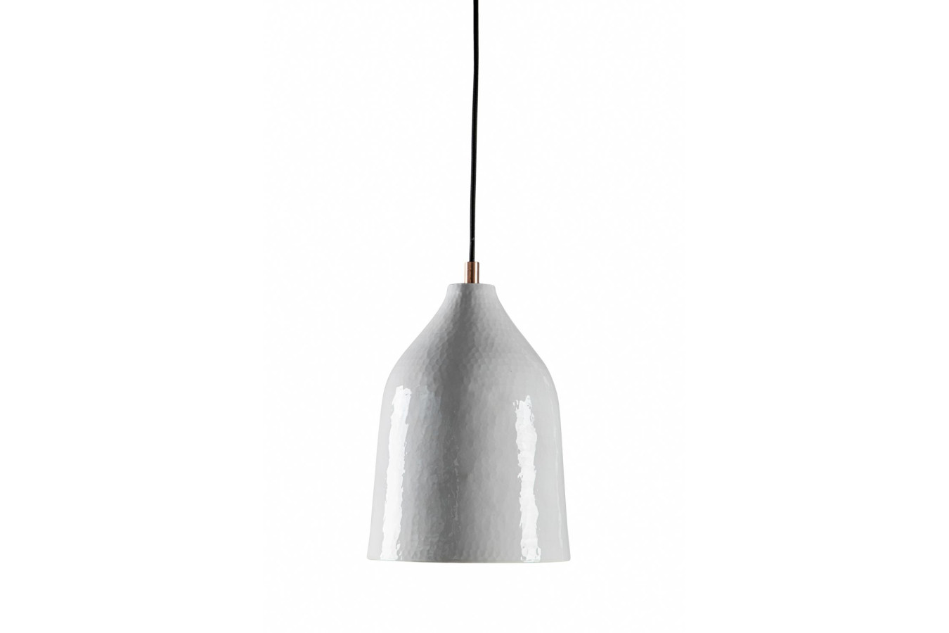 Trompeta blanca - lampa miedziana z białą patyną