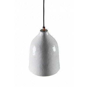 Trompeta blanca - lampa miedziana z białą patyną