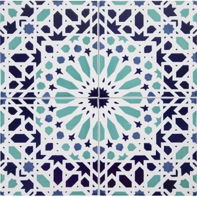 Fez - ceramiczne płytki marokańskie 20x20 cm, 12 płytek w zestawie (0,5m2)