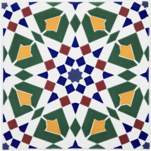 Tanger - ceramiczne płytki marokańskie 20x20 cm, 12 płytek w zestawie (0,5m2)