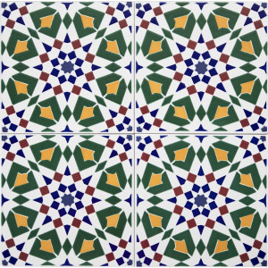 Tanger - ceramiczne płytki marokańskie 20x20 cm, 12 płytek w zestawie (0,5m2)