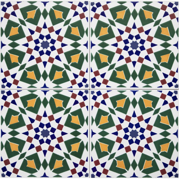 Tanger - ceramiczne płytki marokańskie 20x20 cm, 12 płytek w zestawie (0,5m2)