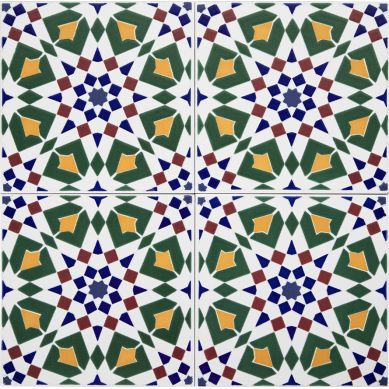 Tanger - ceramiczne płytki marokańskie 20x20 cm, 12 płytek w zestawie (0,5m2)