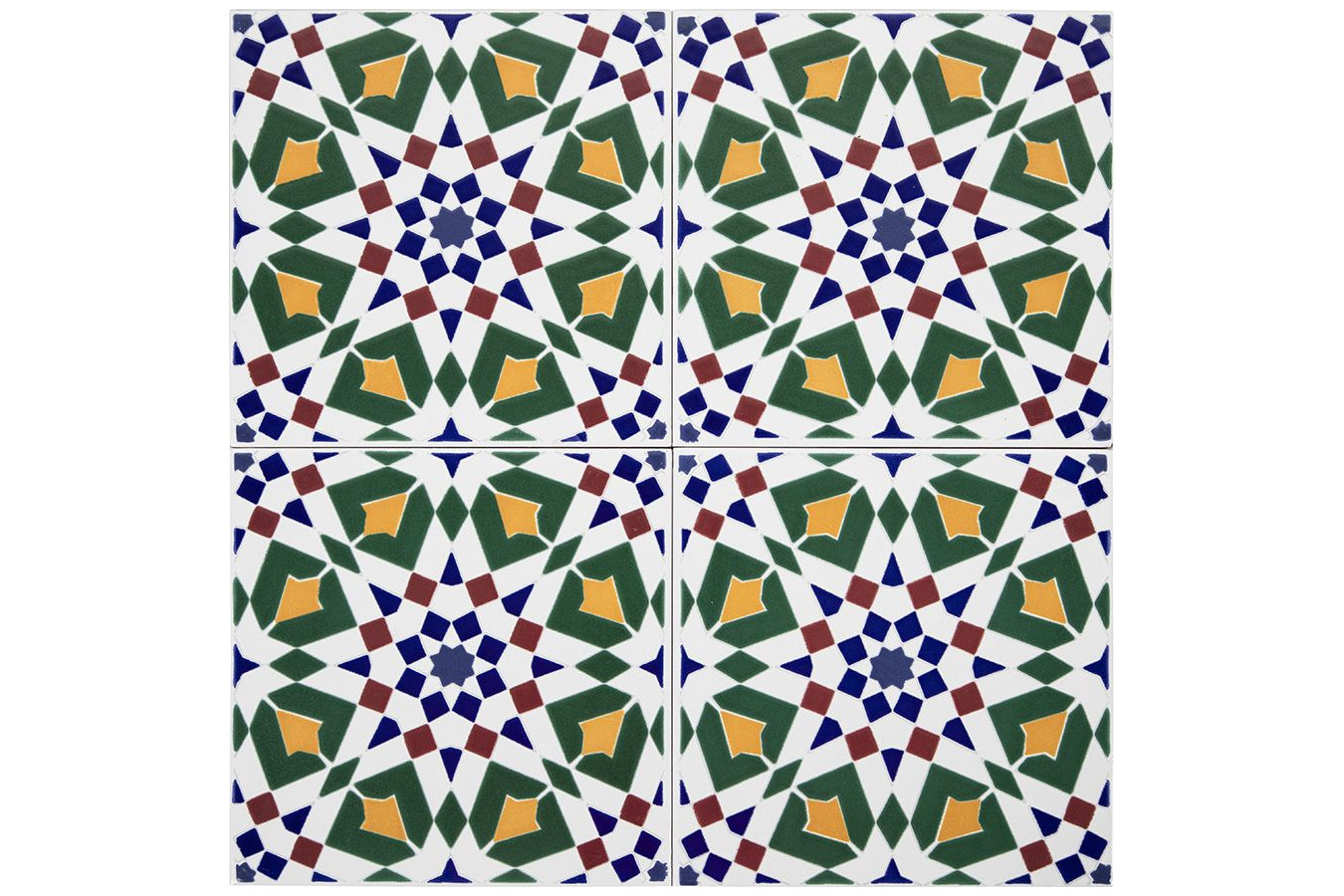 Tanger - ceramiczne płytki marokańskie 20x20 cm, 12 płytek w zestawie (0,5m2)