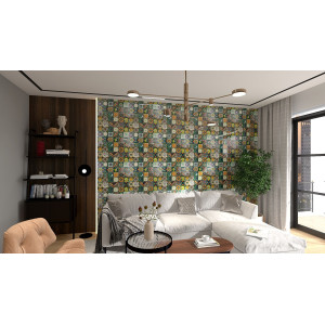 Verde  - kolorowy patchwork z płytek meksykańskich- 30 sztuk