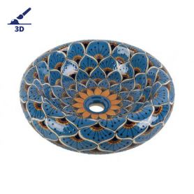 Azura Prima - Umywalka ceramiczna zdobiona z reliefem