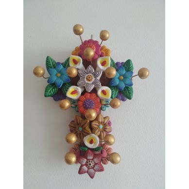 Cruz con Flores - krzyż z Meksyku - wys. 20 cm
