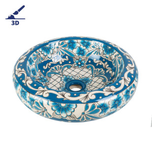 Lorena prima - Meksykańska umywalka ceramiczna z wypukłym wzorem