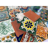 Verde  - kolorowy patchwork z płytek meksykańskich- 30 sztuk