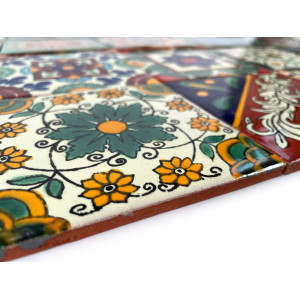 Verde  - kolorowy patchwork z płytek meksykańskich- 30 sztuk