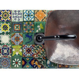 Verde  - kolorowy patchwork z płytek meksykańskich- 30 sztuk