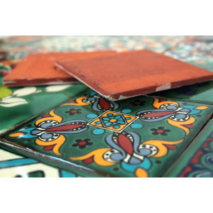 Verde  - kolorowy patchwork z płytek meksykańskich- 30 sztuk