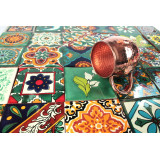 Verde  - kolorowy patchwork z płytek meksykańskich- 30 sztuk