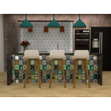 Verde  - kolorowy patchwork z płytek meksykańskich- 30 sztuk