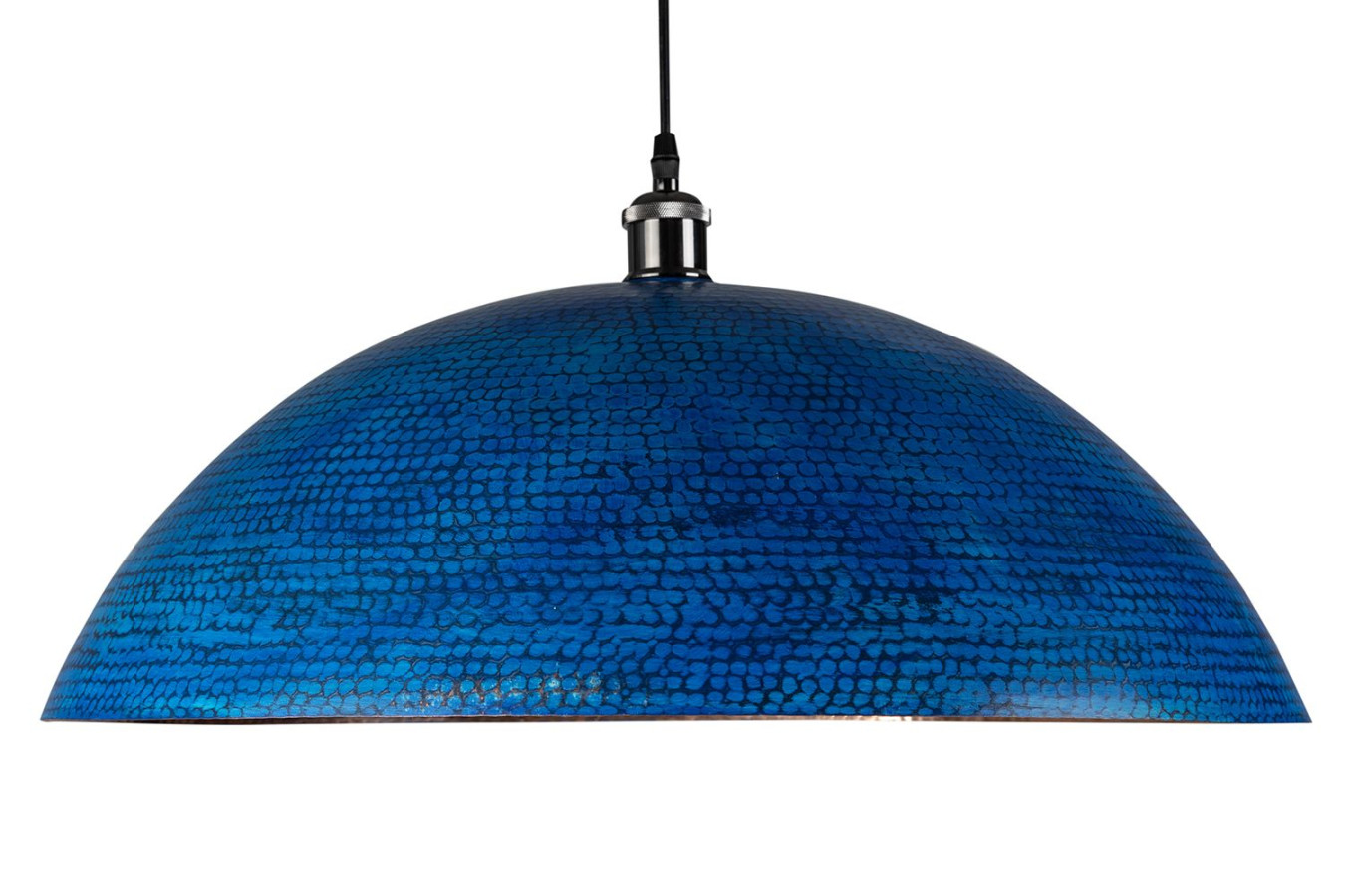 Sandia Azul XL - miedziana lampa sufitowa niebieska