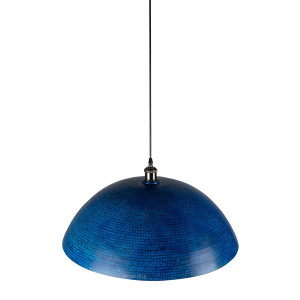 Sandia Azul XL - miedziana lampa sufitowa niebieska