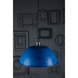Taron - niebieska lampa z kutej miedzi
