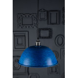 Taron - niebieska lampa z kutej miedzi